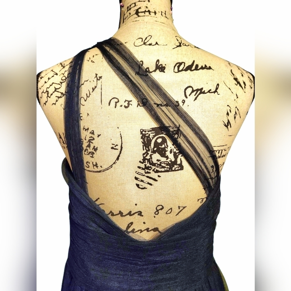 Bill Levkoff English Netting One-Shoulder Gown - Picture 9 of 10